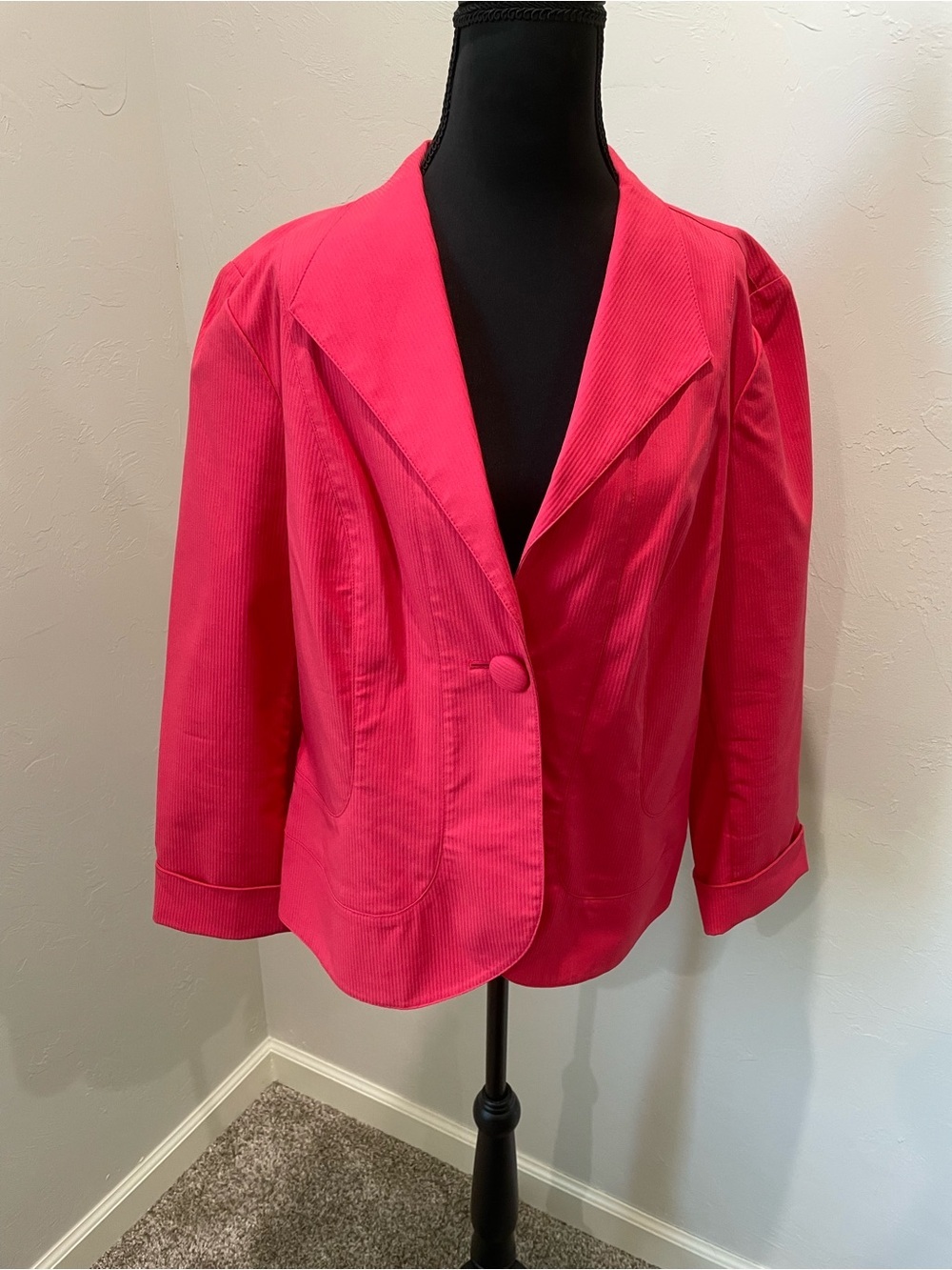 Coldwater Creek Vibrant Pink Single-Button Blazer